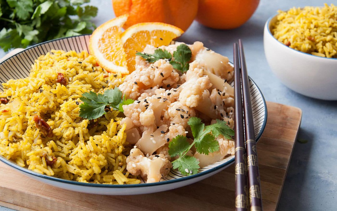 Chou-fleur parfumé à l’orange et noix de coco